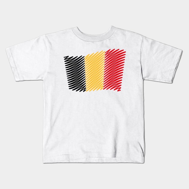 Flag Of Belgium / Tricolor (Scribble) Kids T-Shirt by MrFaulbaum